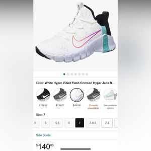 NEW in BoxWomen’s Nike Free Metcon 3 size 7 white, violet, black